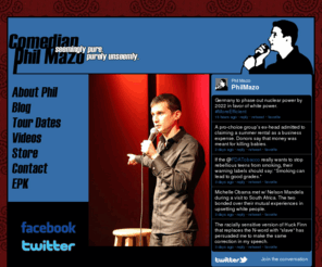 supercomedian.com: Phil Mazo
Often compared to such comedians as Lenny Bruce, George Carlin, Bill Cosby, Richard Pryor, Jackie Mason, Rodney Dangerfield, Bill Hicks, Denis Leary, Jerry Seinfeld, Chris Rock, Sam Kinnison, Dennis Miller, Bill Maher, David Letterman, Jay Leno, Jon Stewart, Dave Chappelle, Lewis Black, Adam Sandler, Bob Newhart, Don Rickles, Johnny Carson, and, of course, Joe Ancis, Phil Mazo is a true original.