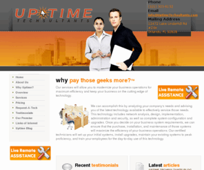 techsultants.com: Uptime Techsultants : Orlando Computer Repair, Onsite Networking, IT Company
Uptime Techsultants started by Brian Ball offers Orlando IT Support, Networking, Security, Email Support with 15  years of IT hands-on experience