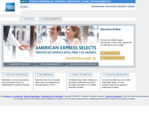 americanexpress.com.pe: American Express
American Express offers individuals online access to its world-class Card, Financial, and Travel services, including financial advice, retirement planning, air and hotel reservations and more.