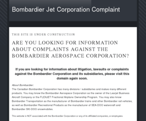 bombardier-jet-corporation-complaint.com: Bombardier Jet Corporation Complaint
Bombardier Corporation Information