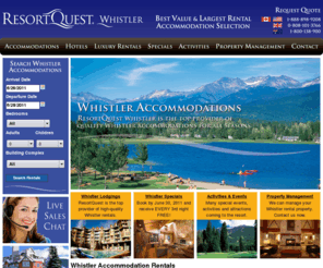 resortquestwhistler.com: ResortQuest Whistler Accommodation Rentals - Whistler Lodgings in BC Canada
ResortQuest Whistler Accommodations is the leading supplier of vacation rental accommodation in Whistler including a diverse selection of hotels, condos and chalets for rent during all seasons.