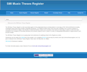 smimusicthesesregister.com: SMI Music Theses Register - Home
Joomla - the dynamic portal engine and content management system