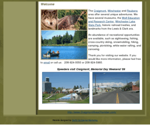 craigmontareachamber.com: Greater Craigmont Area Chamber of Commerce website including visitor and relocation information for Craigmont, Winchester and Reubens, Idaho.
Greater Craigmont Area Chamber of Commerce website including visitor and relocation information for Craigmont, Winchester and Reubens, Idaho.