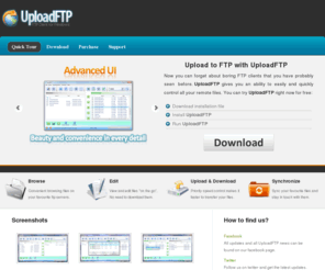 upload-ftp.com: UploadFTP :: Advanced FTP Client for Windows XP / Vista / 7
Advanced, fast, stable, FTP client software for Windows XP, Vista, 7. Download ftp client software for free today.