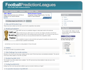 footballpredictionleagues.com: Prediction Leagues - online football predictions
Prediction Leagues - online football predictions