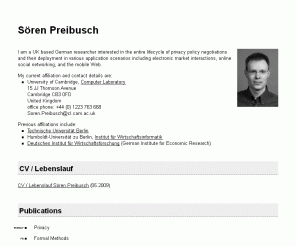 preibusch.de: Sören Preibusch
Sören Preibusch - Private Homepage