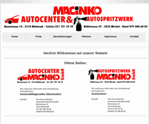 ac-macinko.ch: AC-Macinko GmbH - Startseite; Garage, Carrosserie, Pneuhaus, Autozubehör, Autospritzwerk
Garage, Carrosserie, Pneuhaus, Autozubheör, Tuning, Wichtrach, Autolackierung, Autospritzwerk
