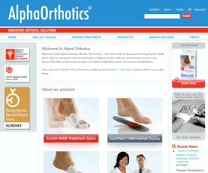 alphaorthotics.org: Alpha Orthotics Bunion Relief Store | Walk Into Bunion Relief
Bunion Aid® is the only splint that relieves bunions or hammer toe and helps avoid bunion surgery, while you walk.