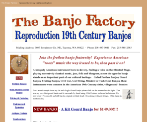 banjofactory.com: Fretless Gourd Banjos
Gourd and fretless banjos by ther Banjo Factory