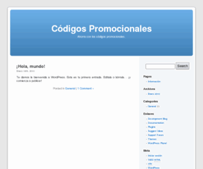 codigospromocionales.com.es: Códigos Promocionales - Códigos Descuento - Cupones Descuento
Ahorra en las tiendas de Internet con los códigos promocionales que te ofrecemos. Muchas tiendas y muchos descuentos.