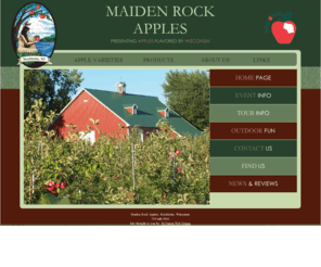 maidenrockapples.com: Maiden Rock Apples, Stockholm, WI
Maiden Rock Apples of Stockholm, Wisconsin, is an award winning apple orchard and winery located on the scenic bluffs above the Mississippi River at Lake Pepin. Our rural estate offers refreshing country experiences with fresh local fruit - flavored by Wisconsin. 