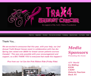 trax4bc.com: Registration
TraX4 Breast Cancer a fundraising ATV Jamboree in support of the Kelly Shires Foundation, supporting those diagnosed with breast cancer requiring financial assistance.