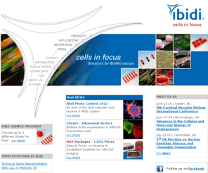 ibidi.info: ibidi - cells in focus - Functional cell based assays and instruments
ibidi - cells in focus - µ-Slides and µ-Dishes offer solutions for immunofluorescence and basic cell culture, as well as angiogenesis, chemotaxis, wound healing, shear stress and flow assays. ibidi also specializes in instruments such as heating and incubation units and a unique perfusion system for the simulation of blood vessels