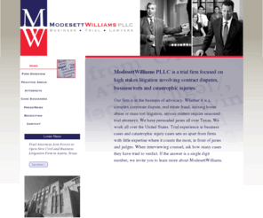 modwill.com: Business Trial Lawyers | Advocacy | ModesettWilliams PLLC | Austin Texas
ModesettWilliams PLLC is a trial firm focused on high stakes litigation involving contract disputes, business torts and catastrophic injuries. 