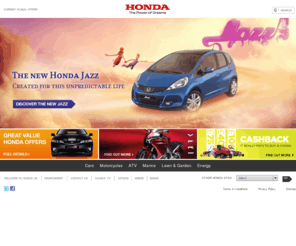 honda-engage.com: Honda (UK)
Visit the official Honda (UK) website for the full Honda range of cars, motorbikes, scooters, power equipment, lawnmowers, generators, motorcycles, outboard motors, etc.