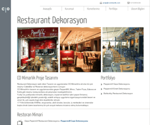 restaurantdekorasyon.org: Restaurant Dekorasyon | Restoran iç mimari dekorasyon
Restaurant Dekorasyon web sitesi Tasarım ve uygulamaları CO Mimarlık'a ait olan bir çok meşhur Cafe&Bar ve Restoran dekorasyonlarını sunuyor.