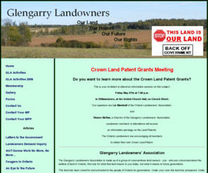 glengarrylandowners.com: Glengarry Landowners Association
Glengarry Landowners Association fight for property rights, land owner rights, in Glengarry County.