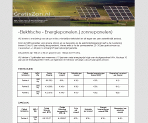 gratiszon.nl: GratisZon.nl uw website voor Zonnepanelen & Zonne-Energie
Zonnepanelen & Zonnecollectoren. Leverancier topkwaliteit zonnepanelen & zonnecollectoren. Milieuvriendelijke energie.