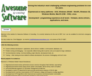 thatsawesomesoftware.com: Awesome Software & Consulting
Consulting company offering proven software development practices to deliver awesome software.