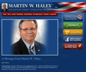 martinhaley.com: Martin Haley for Suffolk County Legislator
Martin W. Haley is running for Suffolk County Legislator, Long Island NY.