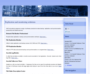 aarsoftware.com: Replication and monitoring solutions
File backup, replication and synchronization software solutions
