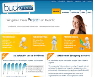 buck-media.de: BUCK media ::: herzlich willkommen
BUCK media - Ihr professioneller Partner in Sachen Web, Hosting, Video und Print! Bei uns sind Sie genau richtig!