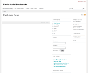 fredssocialbookmarks.com: Freds Social Bookmarks - Social Bookmarking
Freds Social Bookmarks is a Do Follow Social Bookmarking directory.
