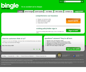 bingle.com: Check out Bingle Car Insurance Idea #4 - Comprehensive not complicated
Bingle Car Insurance offers cheap comprehensive car insurance policies in Australia. Get a free car insurance quote and buy cheap car insurance online.