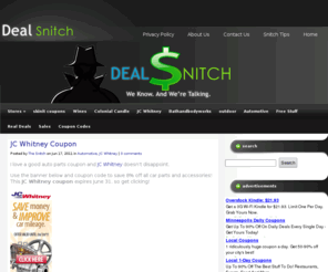 dealsnitch.com: Deal Snitch - Your Friendly Neighborhood Deal Blog
The latest coupon codes, deals, price alerts and shopping tips updated daily!