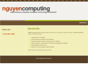 nguyencomputing.com: Nguyen Computing
Information architecture, Web Design, Web Standards.
