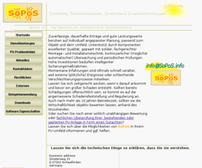 sopos.info: PV-, IT-, MSR-Sachverständiger/ -Gutachter W. Uhlenberg, Herzlich Willkommen (© WU 2011)
IT , PV-Gutachter SoPoS, , Photovoltaik Sachverständiger , PV-Gutachter. Services and perventive maintenance, Power prediction 