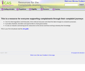 icasresources.com: ICAS Resources for the Complaints Journey - supporting complainants through their complaint journeys
