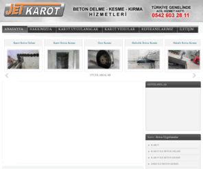 jetkarot.com: Karot Konya | JET KAROT | Karot  | beton delme  | beton kesme  | hidrolik raylı beton kesme (testere) | derz kesimi | karot inşaat | beton kırma | filiz ekme | kimyasal ankraj | duvar kesme | karot alma |  konya karot |
JET KAROT KONYA karot beton delme,beton kesme,derz kesme,hidrolik raylı beton kesme,duvar kesme,beton kesme konya,karot konya,karot makinası,konya karot inşaat,filiz ekme,ankraj,karot alma,beton kırma alanlarında profosyönel kadrosu geniş makina parkuru ile Türkiye genelinde Hizmetlerini sürdürmektedir.