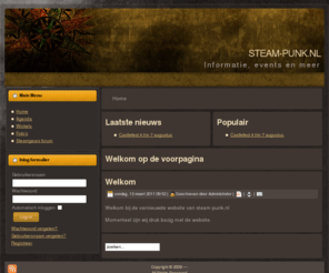 steam-punk.nl: Welkom op de voorpagina
Joomla! - Het dynamische portaal- en Content Management Systeem