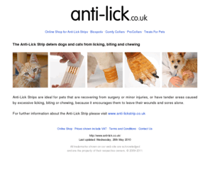 anti-lick.co.uk: Anti-Lick
The Anti-Lick Strip deters dogs and cats from licking, biting and chewing