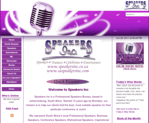 saspeakersinc.com: Home - Speakers Inc
This site uses Mambo - the free, open source content management system