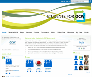 studentocw.org: Students for OCW
Students for OCW is a Ning Network