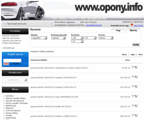 205-55r16.com: • OPONY.info - opony zimowe i opony letnie. OPONY - największy wybór.
producent:OPONY.info - opony zimowe i opony letnie. OPONY - największy wybór..Opony.info - sklep z oponami. Opony letnie w super cenach