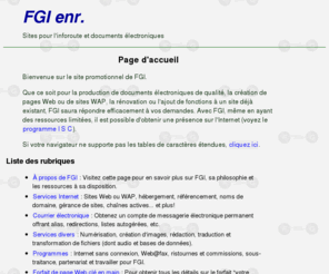 fgagnon.com: FGI, réalisation de sites pour l'inforoute et production de documents électroniques
Page d'accueil