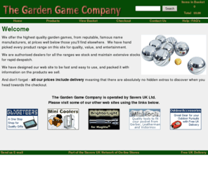 gardengame.co.uk: Garden Games from Jaques and other high quality suppliers
A wide range of Garden Games from Jaques and other quality suppliers, at low prices with free UK delivery.