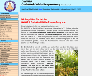 evangeliumsnetz.info: God-WorldWide-Prayer-Army, was ist das?
Was ist die God worldwide prayer army, was sind ihre Ziele?