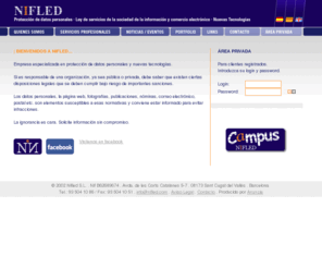 nifled.com: Nifled, S.L. - Protección de datos personales
Nifled, S.L. - Protección de datos personales, Ley de servicios de sociedades de la información, nuevas tecnologías