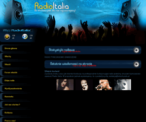 radioitalia.pl: RADIO ITALIA - Największe włoskie przeboje - radioitalia.pl
Radio Italia to jedyne włoskie radio w internecie. Największe włoskie przeboje. Muzyka włoska na najwyższym poziomie, nowości, audycje i inne. Tylko włoska muzyka, Zapraszamy!