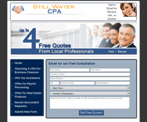 stillwatercpa.com: Stillwater CPA
His qualifications and services are much greater in scope and expanse than an ordinary book keeper or accounting professional’s.