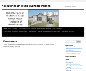 kaesztenbaum.com: Kaesztenbaum Iskola (School) Book | Kaesztenbaum Iskola (School) Website
This is the website for the Kaesztenbaum Iskola (School) book