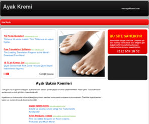 ayakkremi.com: Ayak Kremi, Ayak Bakım Kremi, Ayak Kremleri
Ayak bakımında kullanılan ürün ve kremler.