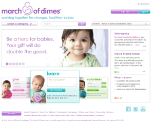 marchofdimes.info: Pregnancy, Baby, Prematurity, Birth Defects | March of Dimes
Information and answers about pregnancy, your baby, folic acid, prematurity, genetic disorders, birth defects and much more.