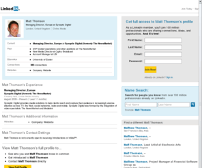 matthew-thomson.com: Matt Thomson  | LinkedIn
View Matt Thomson's professional profile on LinkedIn.  LinkedIn is the world's largest business network, helping professionals like Matt Thomson discover inside connections to recommended job candidates, industry experts, and business partners.