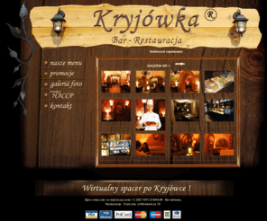 kryjowka.eu: KRYJÓWKA ® - Restauracja, Bar domowy - Rzeszów ul.Mickiewicza 19
Kryjówka ® Rzeszów to wyjątkowa, klimatyczna restauracja i bar dobry na każdą porę roku. W ofercie kuchnia polska, jedzenie na wynos - obiady oraz pizza.