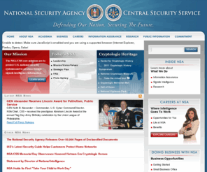 sendercert.org: Welcome to the National Security Agency - NSA/CSS
National Security Agency/Central Security Service Public Information